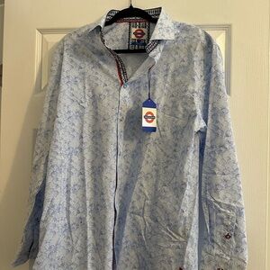 Stylish Light Blue Patterned Men's Shirt